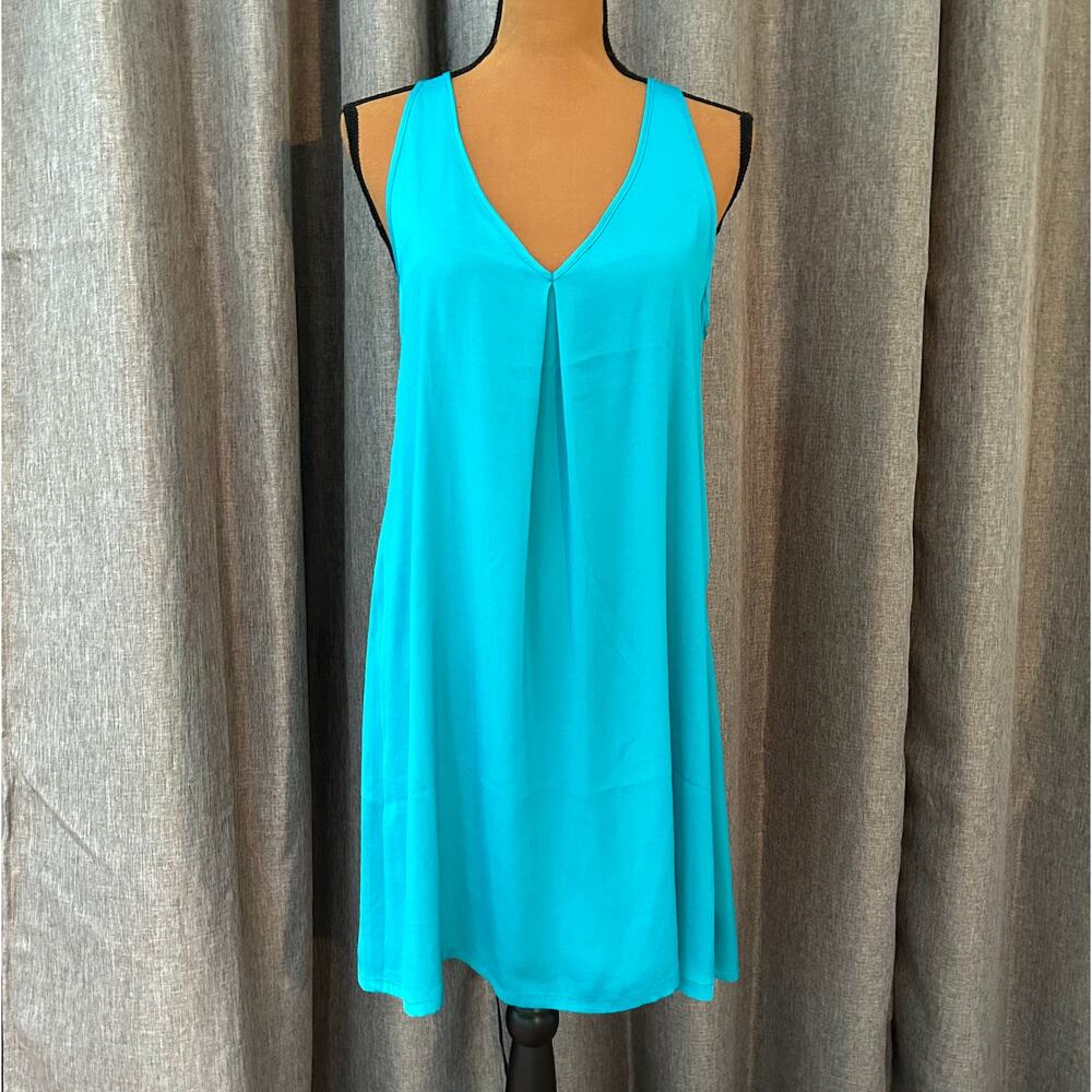 Turquoise Silky Shift Dress Size Small